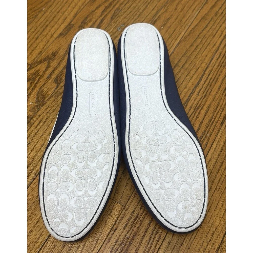 Coach Percy Leather Boat Shoes Women’s Size 10B Navy Cream A2775